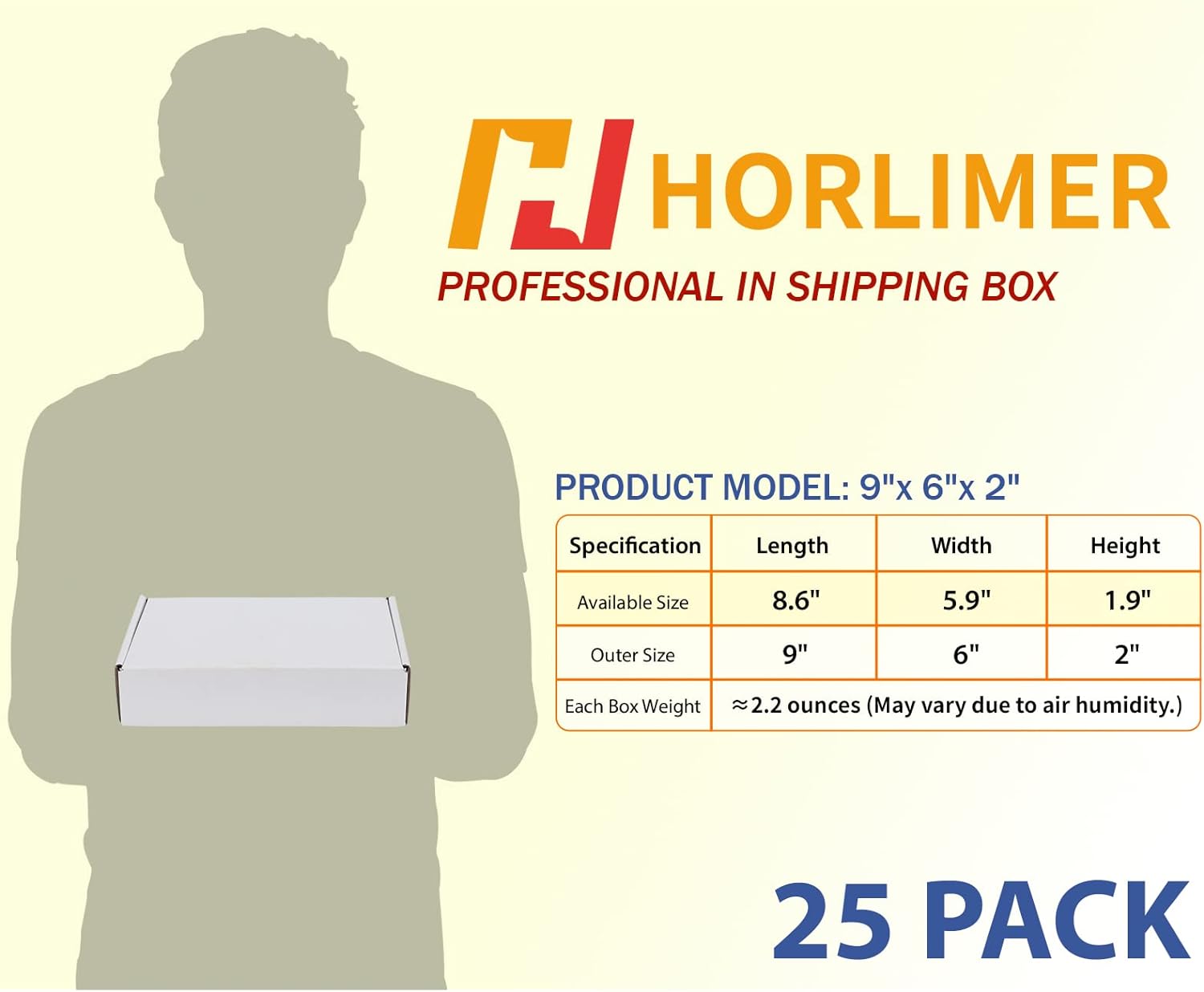 HORLIMER 6x4x3 inches Shipping Boxes Set of 25, White Corrugated Cardboard Box Literature Mailer - Image 2
